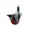 Service Caster 3'' Red Poly Swivel 1'' Expanding Stem Caster with Brake SCC-EX20S314-PPUB-RED-PLB-1